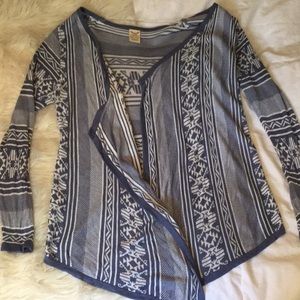 Blue & White Printed Sweater